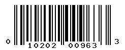 UPC barcode 010202009633