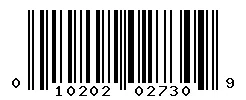 UPC barcode 010202027309