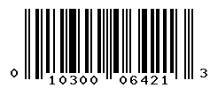 UPC barcode number 010300064213