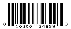 UPC barcode number 010300348993