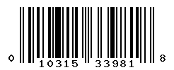 UPC barcode number 010315339818