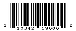 UPC barcode number 010342190000