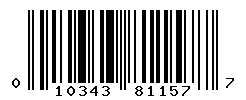 UPC barcode number 010343811577