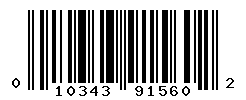 UPC barcode number 010343915602