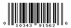 UPC barcode number 010343915626