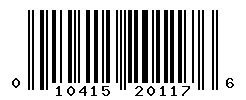 UPC barcode number 010415201176