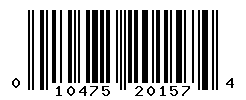 UPC barcode number 010475201574