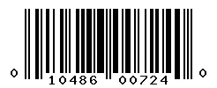 UPC barcode 010486007240
