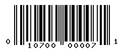UPC barcode number 010700000071