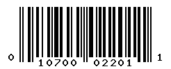 UPC barcode number 010700022011