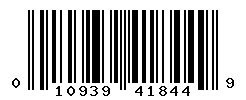 UPC barcode number 010939418449
