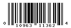 UPC barcode number 010963113624 lookup