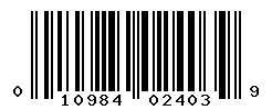 UPC barcode number 010984024039