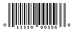 UPC barcode number 011110001566