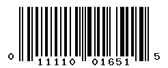 UPC barcode number 011110016515