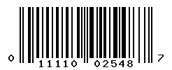 UPC barcode number 011110025487