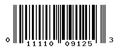 UPC barcode number 011110091253