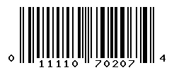 UPC barcode 011110702074