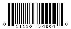 UPC barcode number 011110749048