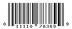 UPC barcode number 011110783899