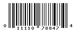 UPC barcode number 011110788474