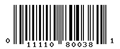 UPC 011110800381 barcode image