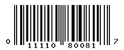 UPC barcode 011110800817