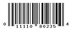 UPC barcode number 011110802354