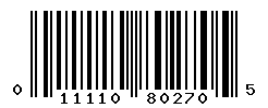 UPC barcode number 011110802705