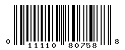 UPC barcode number 011110807588