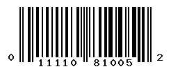 UPC barcode number 011110810052