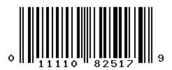 UPC barcode number 011110825179