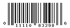 UPC barcode number 011110832986