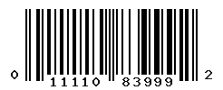 UPC barcode number 011110839992