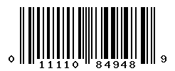 UPC barcode number 011110849489