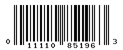 UPC barcode number 011110851963