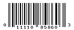 UPC barcode number 011110858603