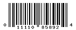 UPC barcode number 011110858924