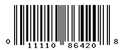 UPC barcode number 011110864208