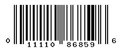 UPC barcode number 011110868596