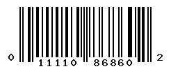UPC barcode number 011110868602