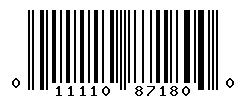 UPC barcode number 011110871800