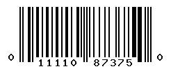 UPC barcode number 011110873750