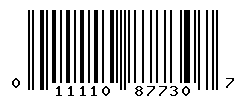 UPC barcode number 011110877307