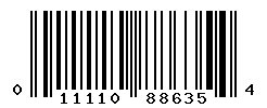 UPC barcode number 011110886354