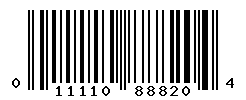 UPC barcode number 011110888204
