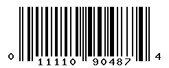 UPC barcode number 011110904874