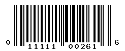 UPC barcode number 011111002616