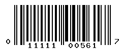 UPC barcode number 011111005617