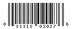 UPC barcode number 011111020276